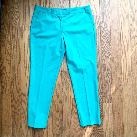 Vince Camuto Green Capri Stretch Women's Green Teal Pants Size 12 - Picture 9 of 9